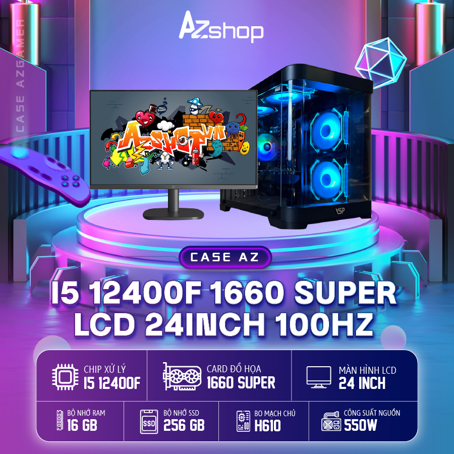 𝐂𝐚𝐬𝐞 𝐀𝐳𝐆𝐚𝐦𝐞𝐫 𝐢5 𝟏𝟐4𝟎𝟎𝐅 𝟏𝟔𝟔𝟎super Ram 16GB & LCD 24 inch 100HZ !