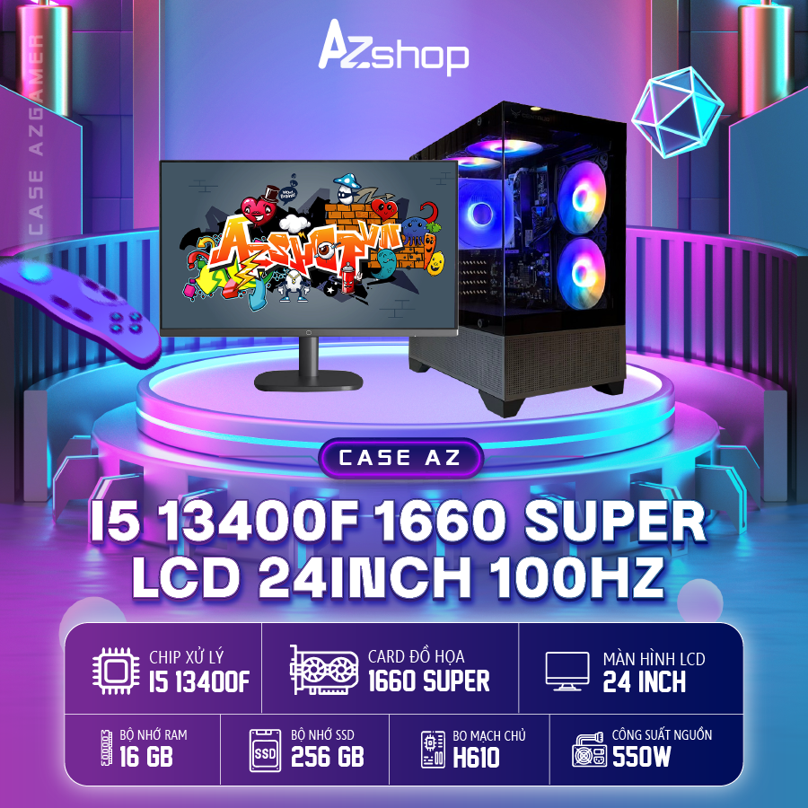 ***𝐂𝐚𝐬𝐞 𝐀𝐳𝐆𝐚𝐦𝐞𝐫 𝐢5 𝟏34𝟎𝟎𝐅 𝟏𝟔𝟔𝟎Super 6gb  Ram 16GB & LCD 24 inch 100HZ !