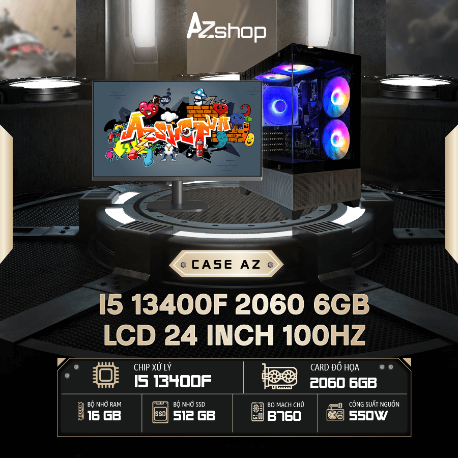 📣𝐂𝐚𝐬𝐞 𝐀𝐳𝐆𝐚𝐦𝐞𝐫 𝐢5 𝟏34𝟎𝟎𝐅 2060 6gb Ram 16GB & LCD 24 inch 100HZ !