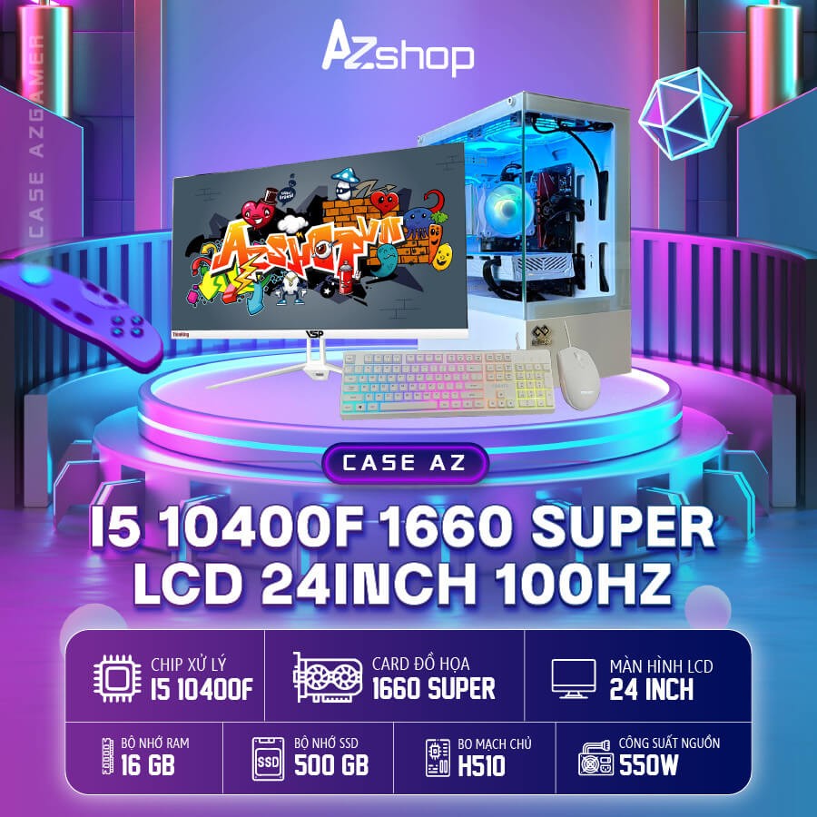 🔊 𝐂𝐚𝐬𝐞 𝐀𝐳𝐆𝐚𝐦𝐞𝐫 𝐢5 𝟏04𝟎0𝐅 1660 Super  6GB & 24 INCH 100hz new !