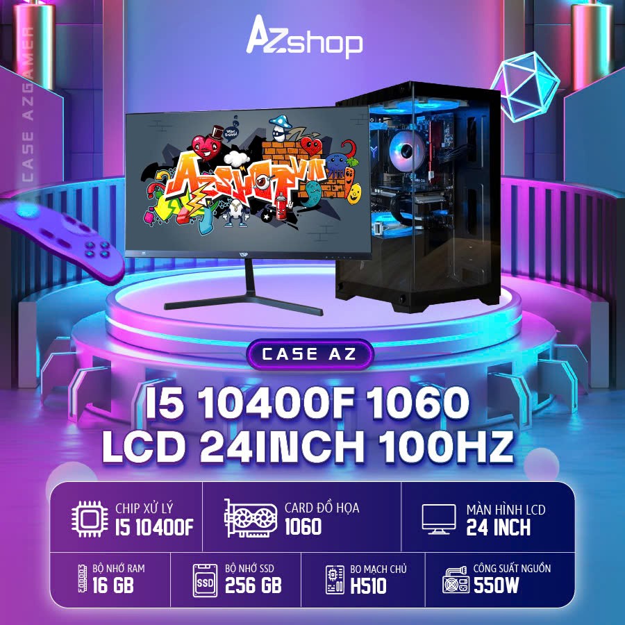 🔊𝐂𝐚𝐬𝐞 𝐀𝐳𝐆𝐚𝐦𝐞𝐫 𝐢5 𝟏𝟎4𝟎0𝐅  1060  &LCD 24 inch 100HZ  !