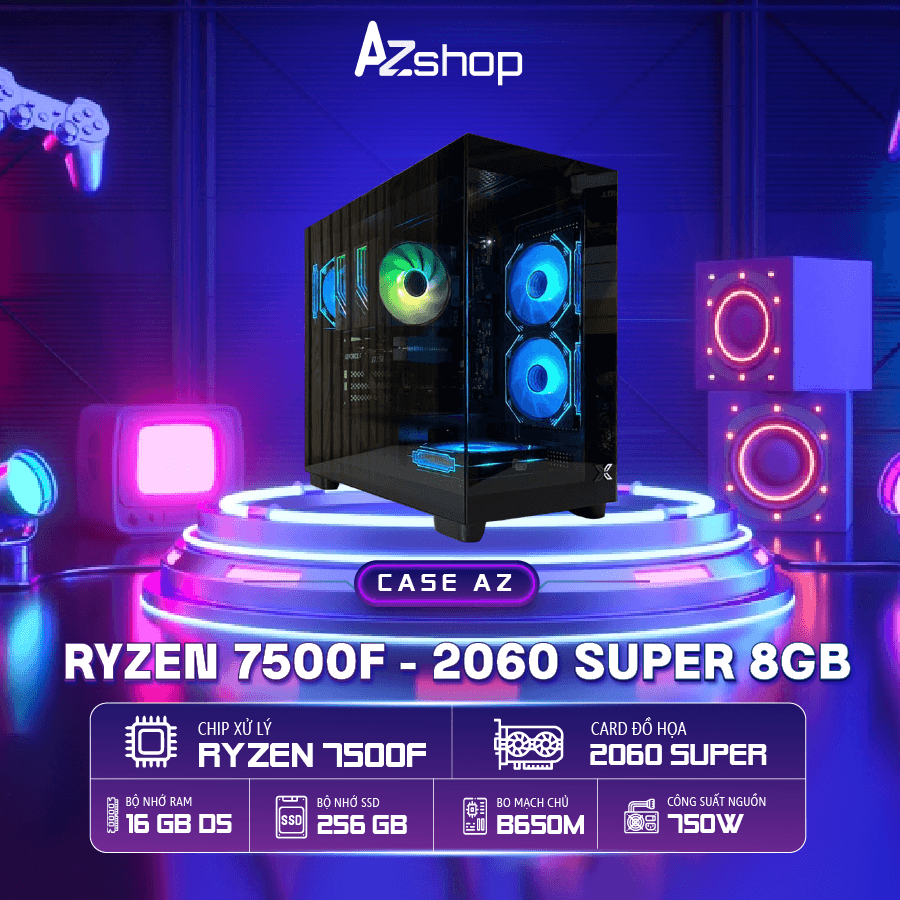 𝐂𝐚𝐬𝐞 𝐀𝐳𝐆𝐚𝐦𝐞𝐫 AMD Ryzen 7500F VGA 2060 SUPER 8GB   Ram 16GB !