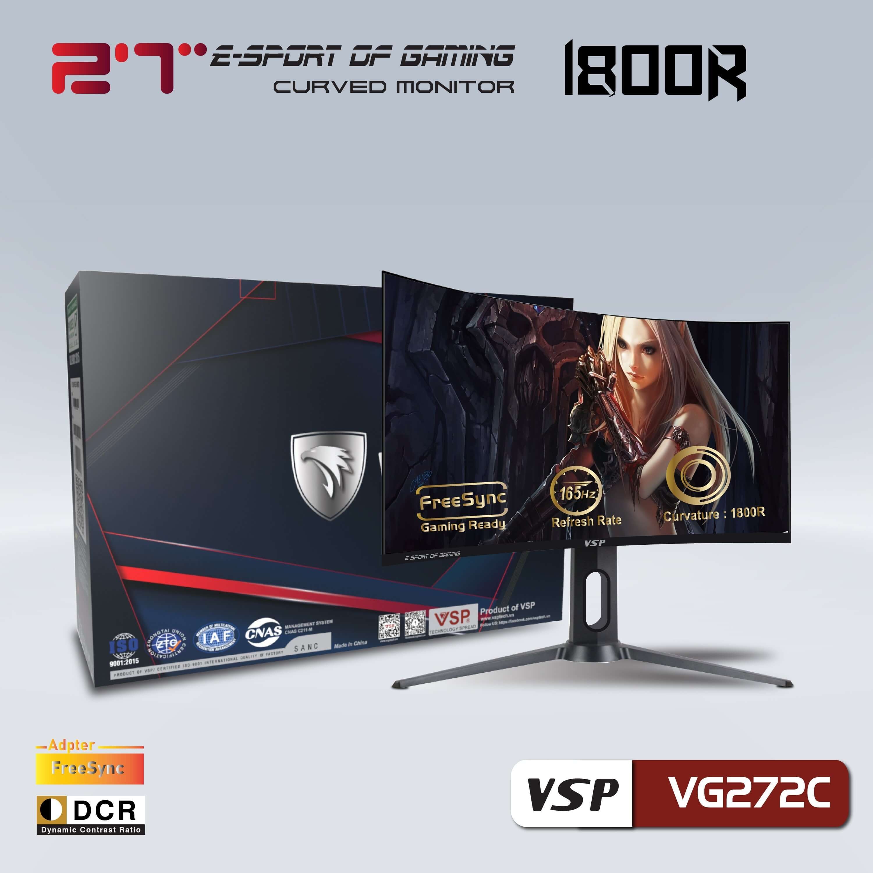 Màn hình cong VSP 27inch VG272C ESport Gaming 165 Hz