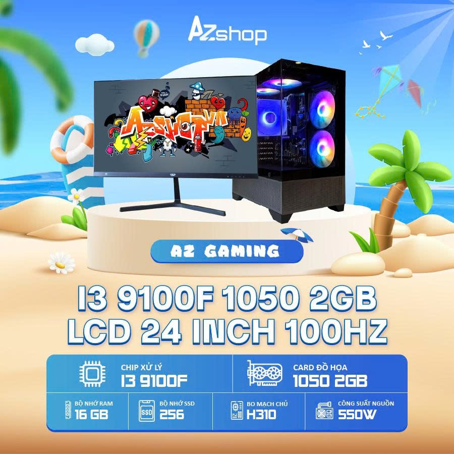 🔊𝐂𝐚𝐬𝐞 𝐀𝐳𝐆𝐚𝐦𝐞𝐫 𝐢3 9100f  1050 2GB & LCD 24 inch 100HZ  !