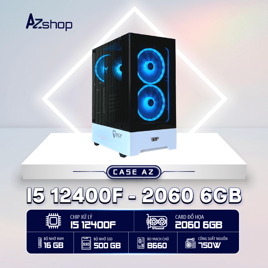 𝐂𝐚𝐬𝐞 𝐀𝐳𝐆𝐚𝐦𝐞𝐫 𝐢5 𝟏24𝟎0𝐅 VGA  2060 6Gb New 𝐜𝐡𝐮̛𝐚 Màn hình 𝐋𝐂𝐃 !