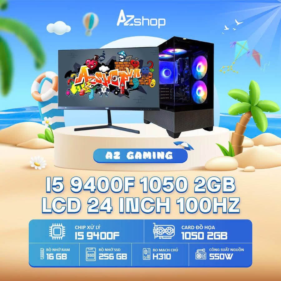 🔊𝐂𝐚𝐬𝐞 𝐀𝐳𝐆𝐚𝐦𝐞𝐫 𝐢5 9400f  1050 2GB & LCD 24 inch 100HZ  !