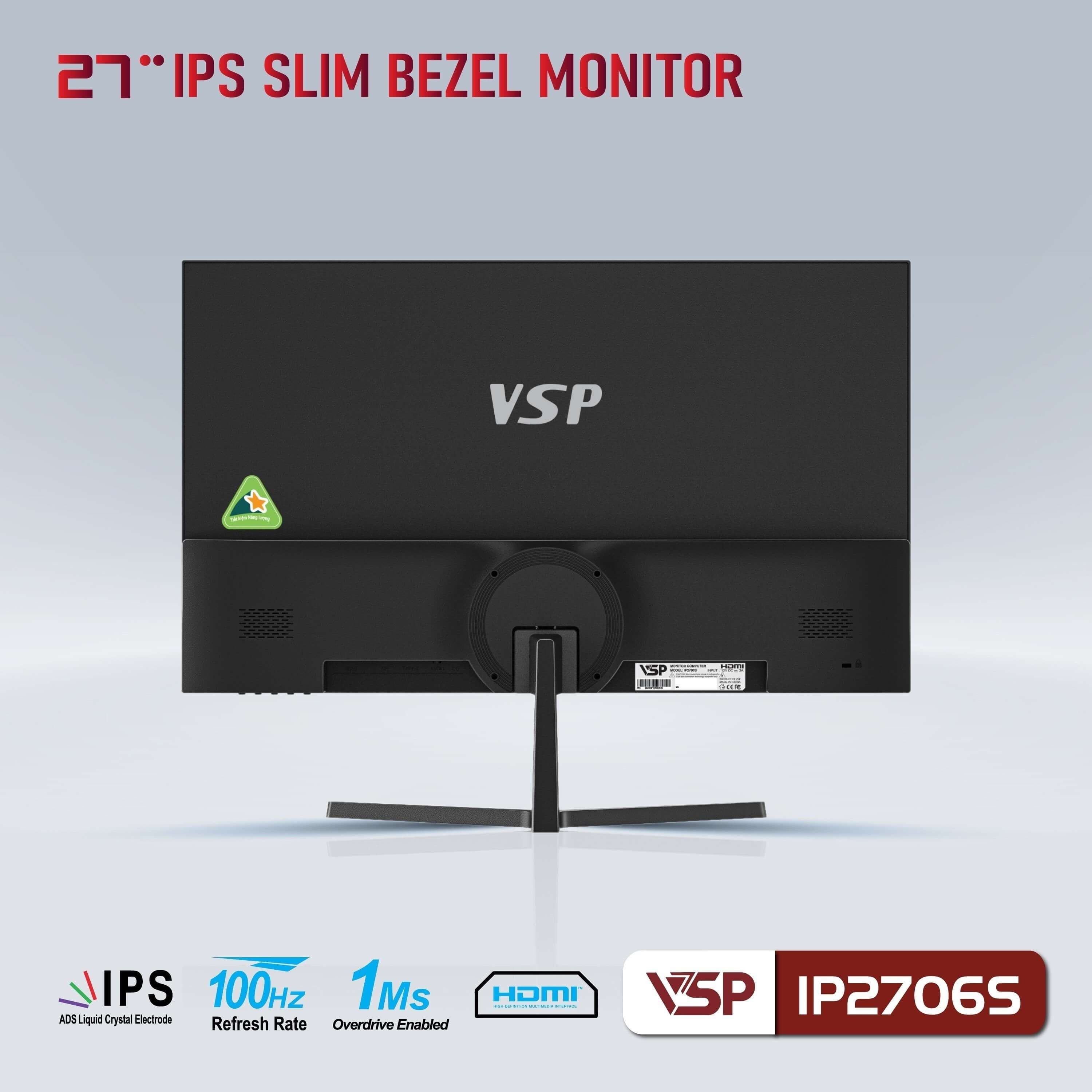 ✔️ Màn Hình VSP IP2706S 27" IPS 100Hz, 1Ms (FullHD, 100Hz, HDMI, VGA)