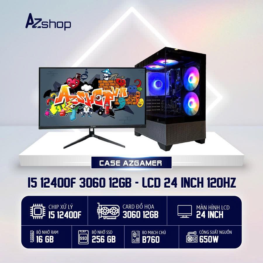 🔊𝐂𝐚𝐬𝐞 𝐀𝐳𝐆𝐚𝐦𝐞𝐫 𝐢𝟓 𝟏2𝟒𝟎𝟎𝐅 3060 12GB & LCD 24 INCH 120HZ !