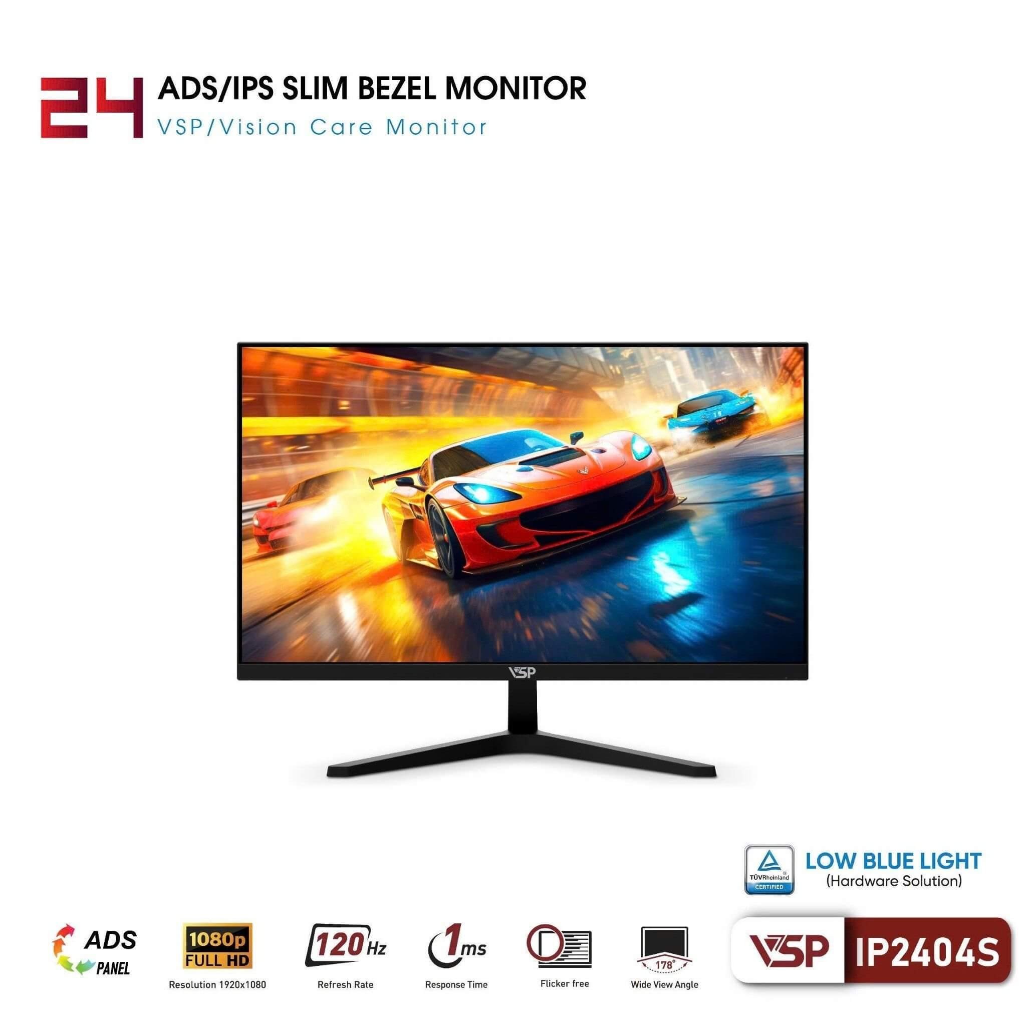Màn hình VSP IP2404S | 23.8 inch, Full HD, IPS, 1ms, 120Hz, TUV bảo vệ mắt