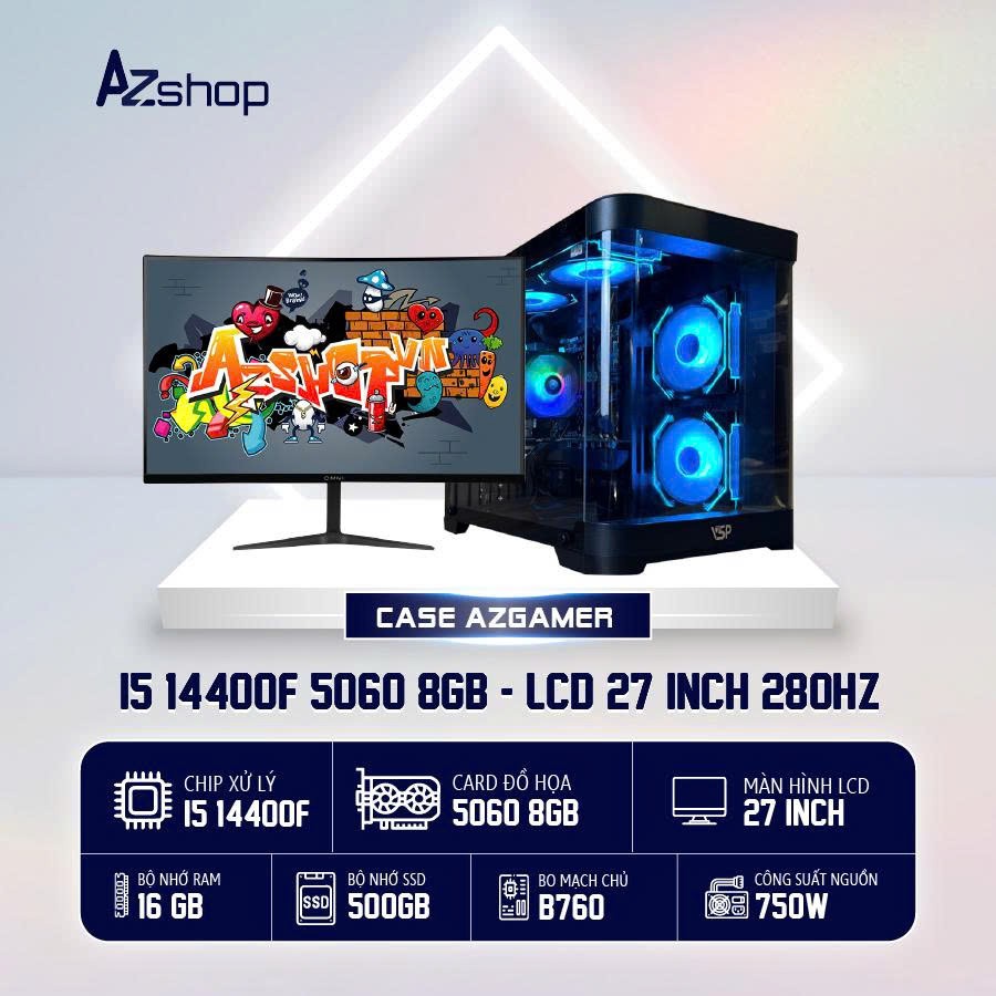🔊𝐂𝐚𝐬𝐞 𝐀𝐳𝐆𝐚𝐦𝐞𝐫 𝐢5 𝟏44𝟎0𝐅 5060 8GB & LCD 27 INCH 280HZ MSI CONG !