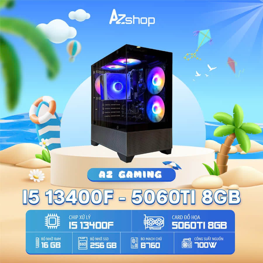 Case AZGAMER I5 13400F VGA 5060Ti  8GB chưa LCD!