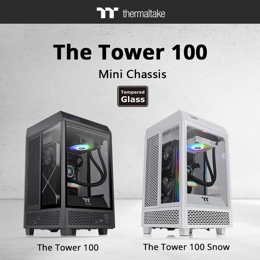 Thùng máy Case Thermaltake The Tower 100 Mini Chassis (black / white)