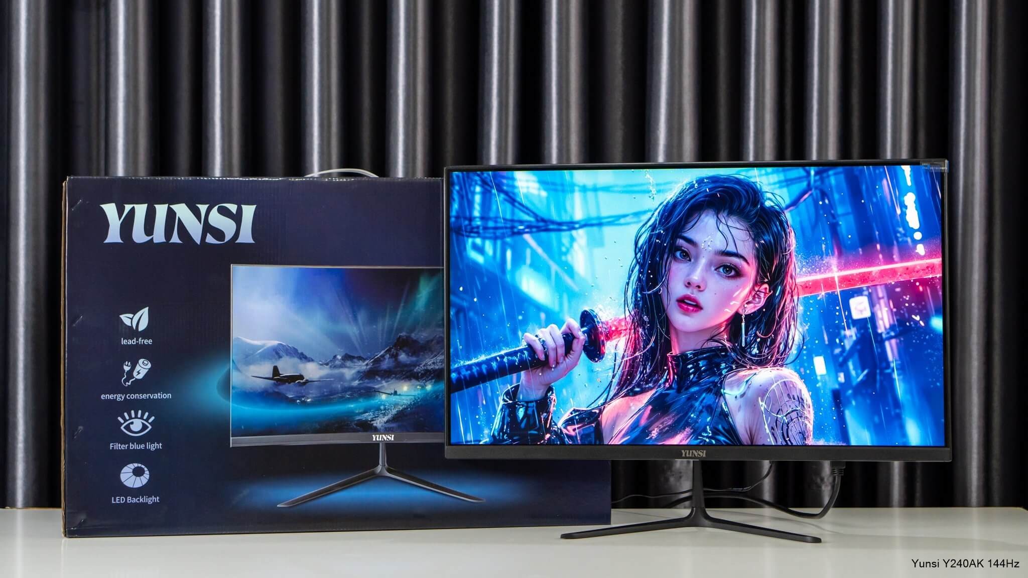 Màn hình Yunsi Y240AK 24 inch (144Hz, 3ms, FHD, IPS) - Màu đen