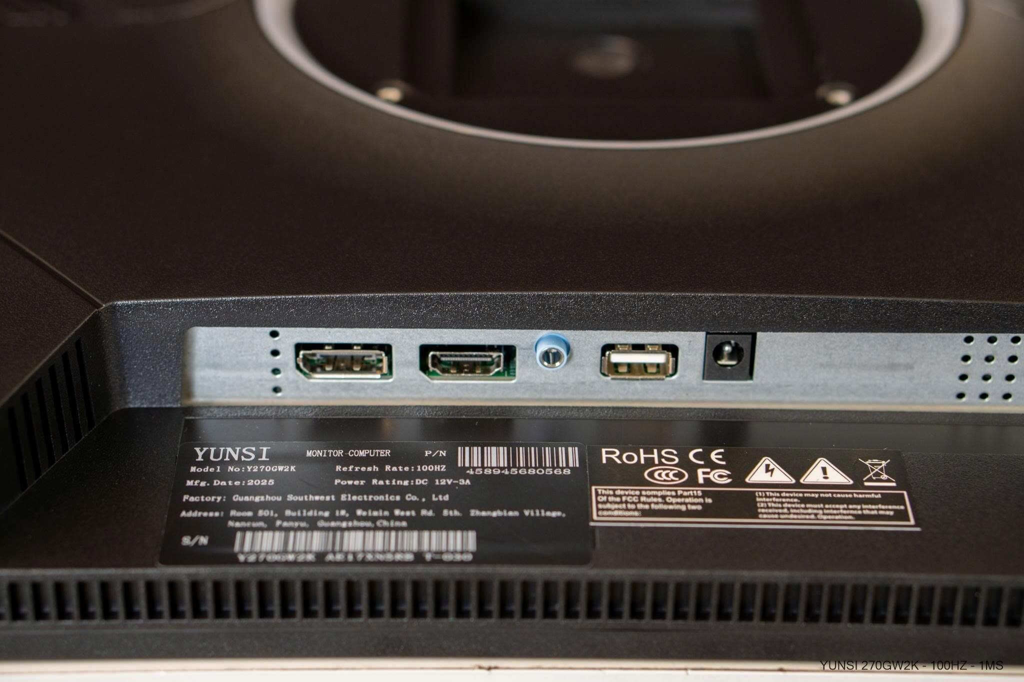 Màn hình Yunsi Y270GW2K (27", 100Hz, 2K, IPS, DP, HDMI) - Màu Đen