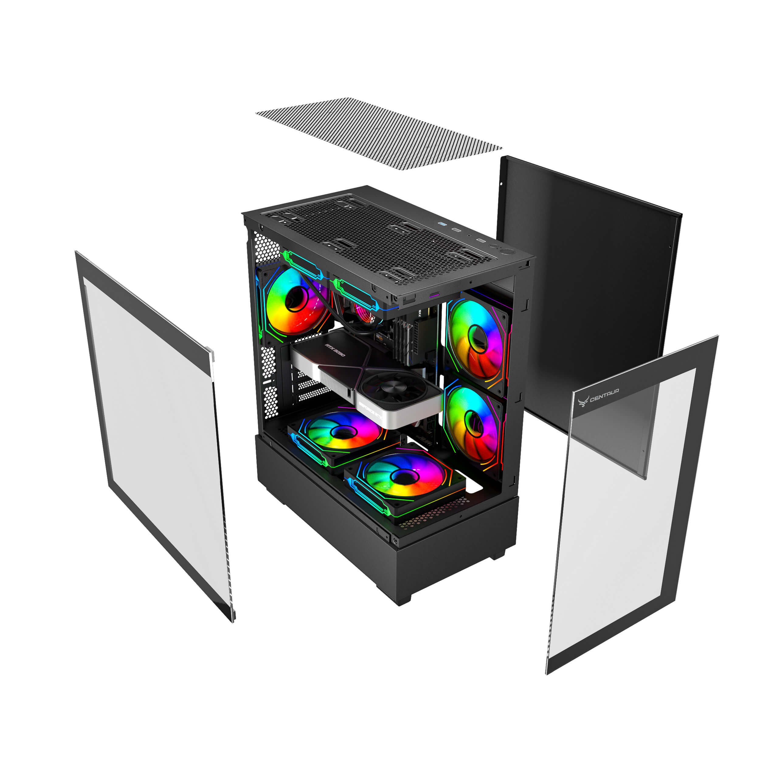 Thùng case centaur timber black - không Fan