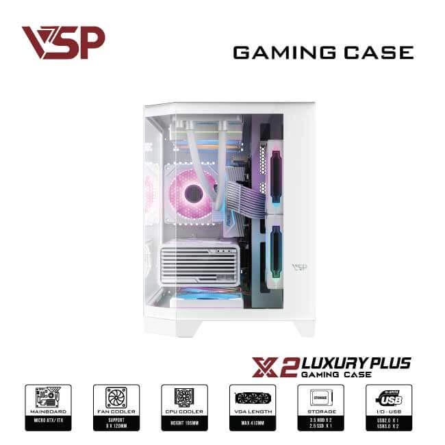 Thùng case vsp luxury plus x2 - trắng - không Fan