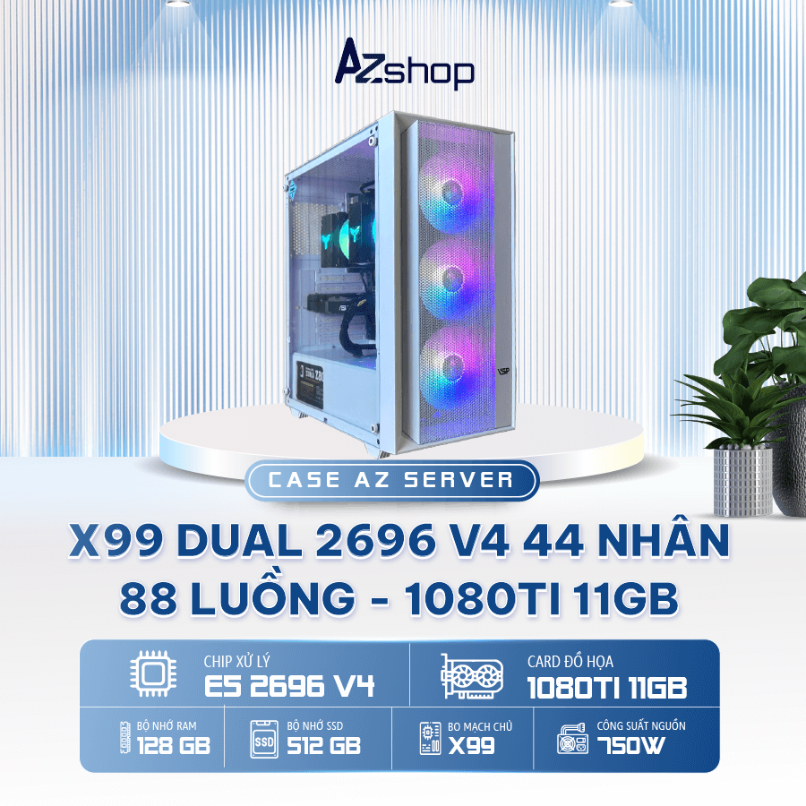 🔊𝐂𝐚𝐬𝐞 𝐀𝐳𝐒𝐞𝐫𝐯𝐞𝐫 𝐗𝟗𝟗 𝟐696 𝐯4 44 𝐍𝐇𝐀̂𝐍 88 𝐋𝐔𝐎̂̀𝐍𝐆 1080TI 11GB!