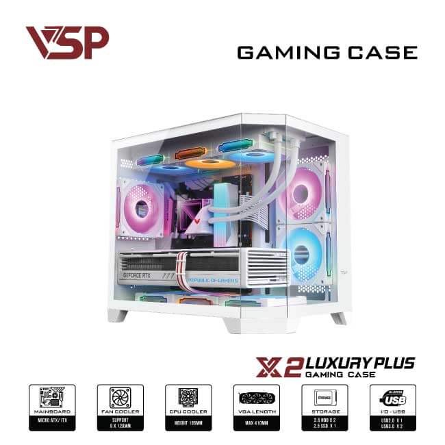 Thùng case vsp luxury plus x2  - trắng - không Fan