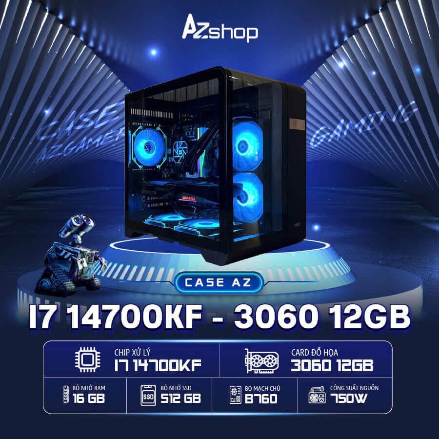 𝐂𝐚𝐬𝐞 𝐀𝐳𝐆𝐚𝐦𝐞𝐫 𝐢7 𝟏47𝟎0KF 3060  12Gb chưa 𝐋𝐂𝐃 !