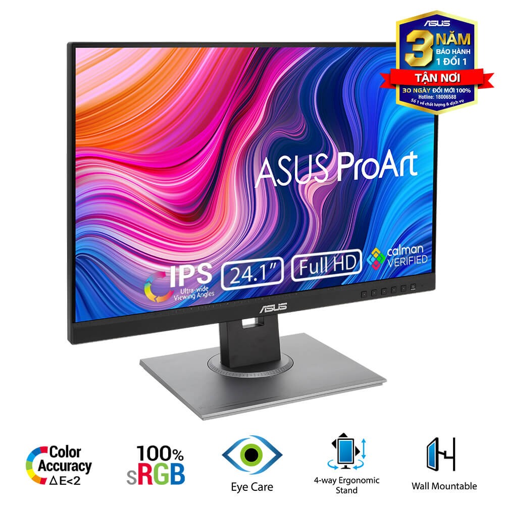 Màn hình LCD 24 INCH ASUS PROART PA248QV IPS 75Hz 16:10 PHẲNG NEW