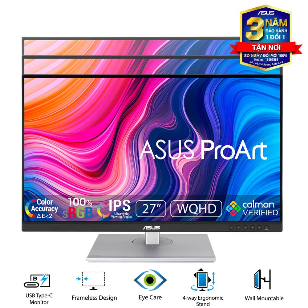 Màn hình chuyên đồ họa ASUS ProArt PA278CV (27 inch-2K-IPS-USB TypeC)