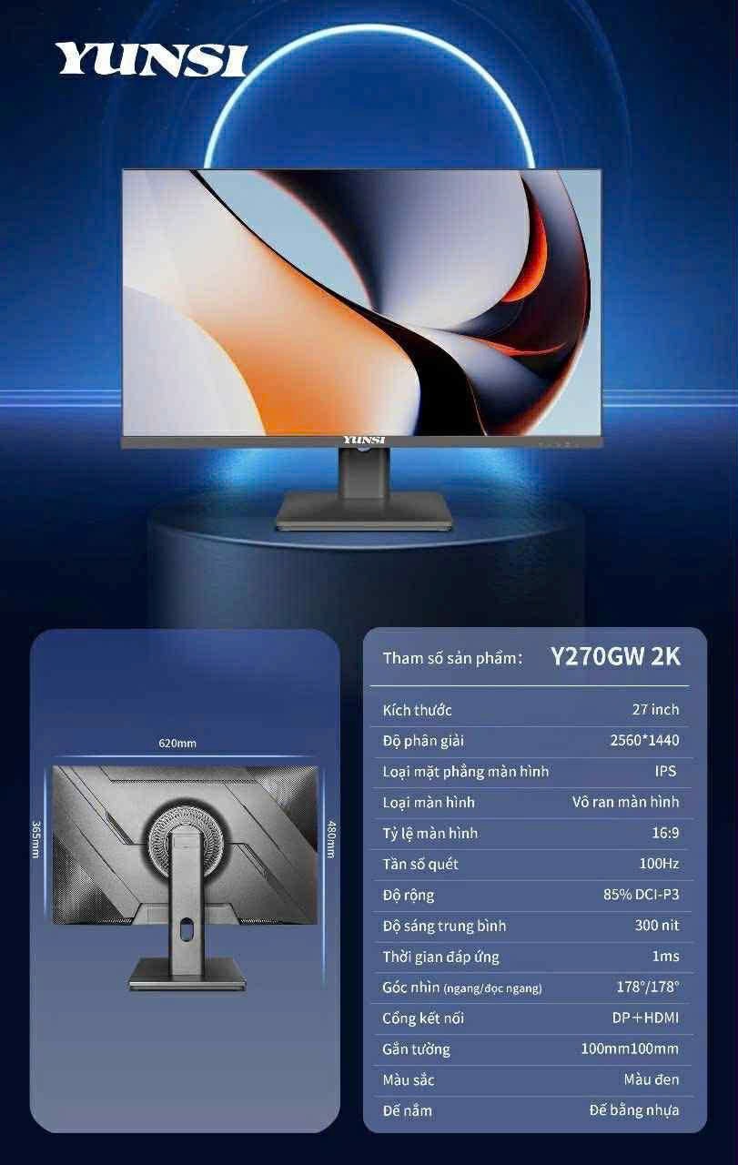LCD Y2765Q MÀU TRẮNG (27 INCH, 1K, 165HZ, VA, 1MS, CONG)