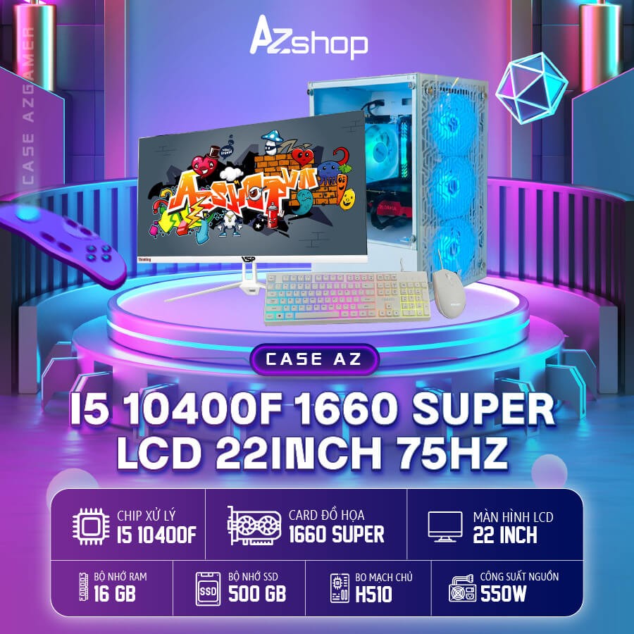 🔊 𝐂𝐚𝐬𝐞 𝐀𝐳𝐆𝐚𝐦𝐞𝐫 𝐢5 𝟏04𝟎0𝐅 1660 Super  6GB & 22 INCH 75hz new !