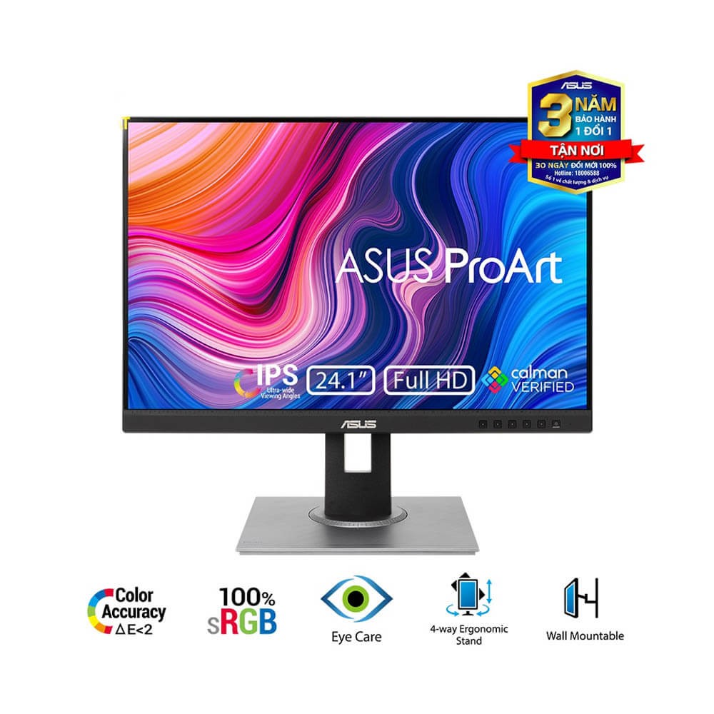Màn hình LCD 24 INCH ASUS PROART PA248QV IPS 75Hz 16:10 PHẲNG NEW