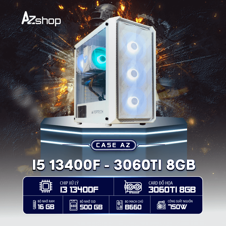 🔊𝐂𝐚𝐬𝐞 𝐀𝐳𝐆𝐚𝐦𝐞𝐫 𝐢5 𝟏34𝟎0𝐅 3060Ti  8Gb chưa 𝐋𝐂𝐃