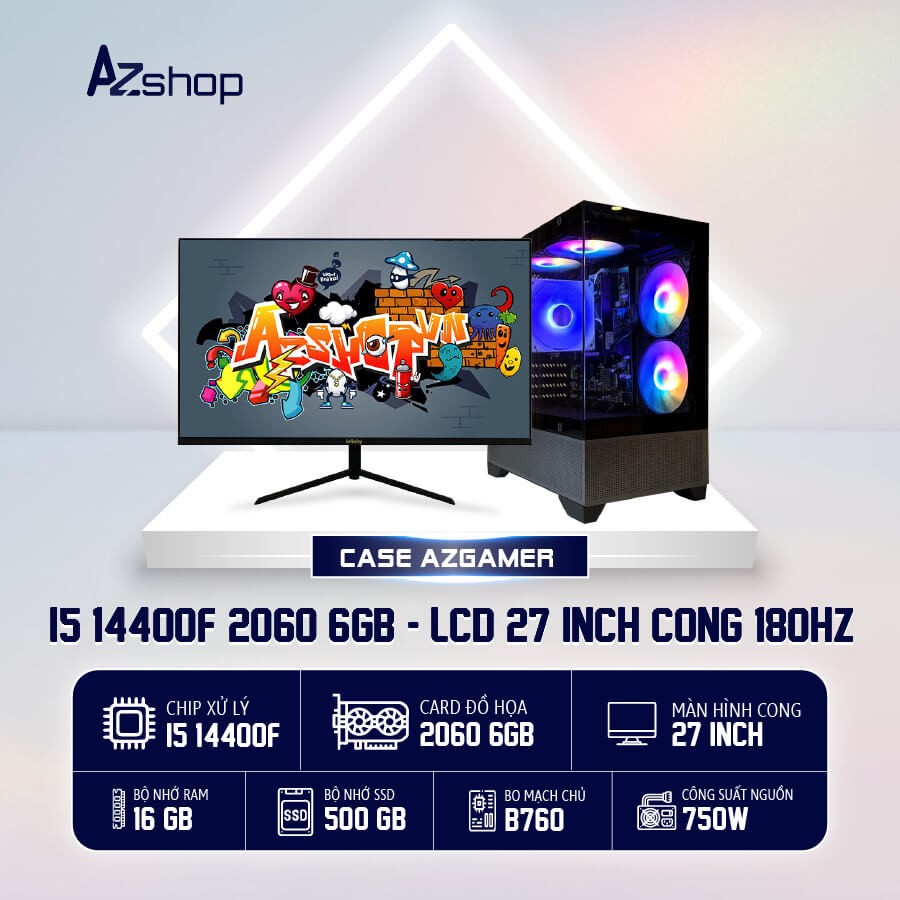 🔊𝐂𝐚𝐬𝐞 𝐀𝐳𝐆𝐚𝐦𝐞𝐫 𝐢5 𝟏44𝟎0𝐅 2060 6Gb & 27 inch cong 180hz !