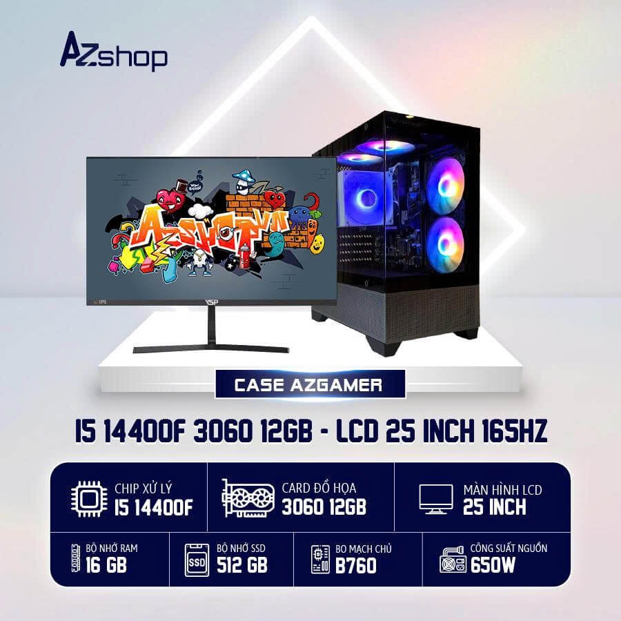 🔊 𝐂𝐚𝐬𝐞 𝐀𝐳𝐆𝐚𝐦𝐞𝐫 𝐢𝟓 𝟏4𝟒𝟎𝟎𝐅 3060 12GB  & LCD 25 INCH 165HZ
