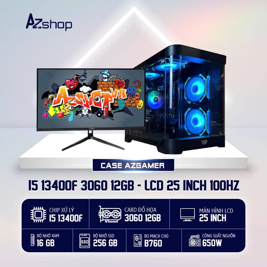 🔊 𝐂𝐚𝐬𝐞 𝐀𝐳𝐆𝐚𝐦𝐞𝐫 𝐢𝟓 𝟏3𝟒𝟎𝟎𝐅 3060 12GB  & LCD 25 INCH 100HZ !