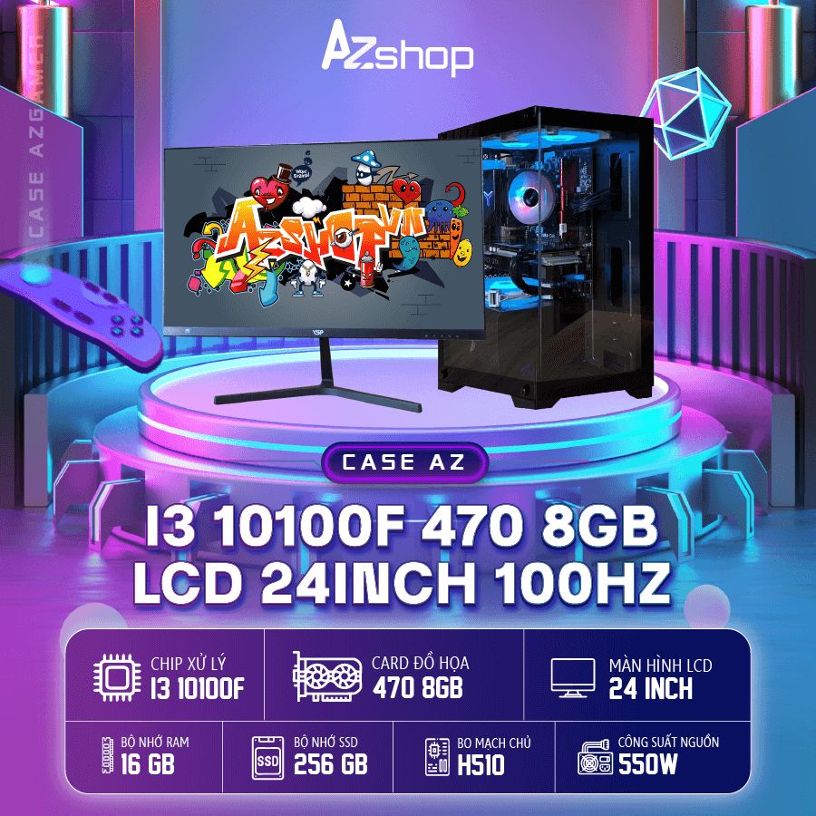 🔊𝐂𝐚𝐬𝐞 𝐀𝐳𝐆𝐚𝐦𝐞𝐫 𝐢𝟑 𝟏𝟎𝟏𝟎0𝐅  470 8GB  & LCD 24 inch 100HZ !