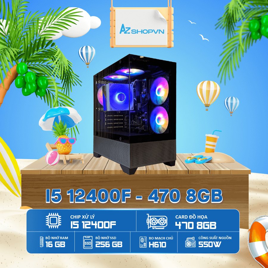 🔊𝐂𝐚𝐬𝐞 𝐀𝐳𝐆𝐚𝐦𝐞𝐫 𝐢5 𝟏24𝟎0𝐅  470 8GB  Ram 16gb chưa 𝐋𝐂𝐃 !