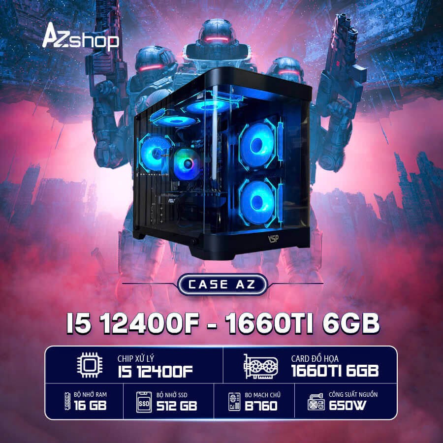 📣Case Azgamer B760  i5 12400F VGA 1660 Ti 6gb !