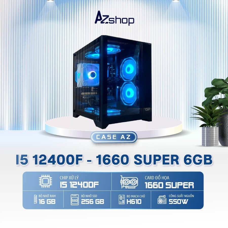 Case Azgamer H610 i5 12400F VGA 1660 Super 6G
