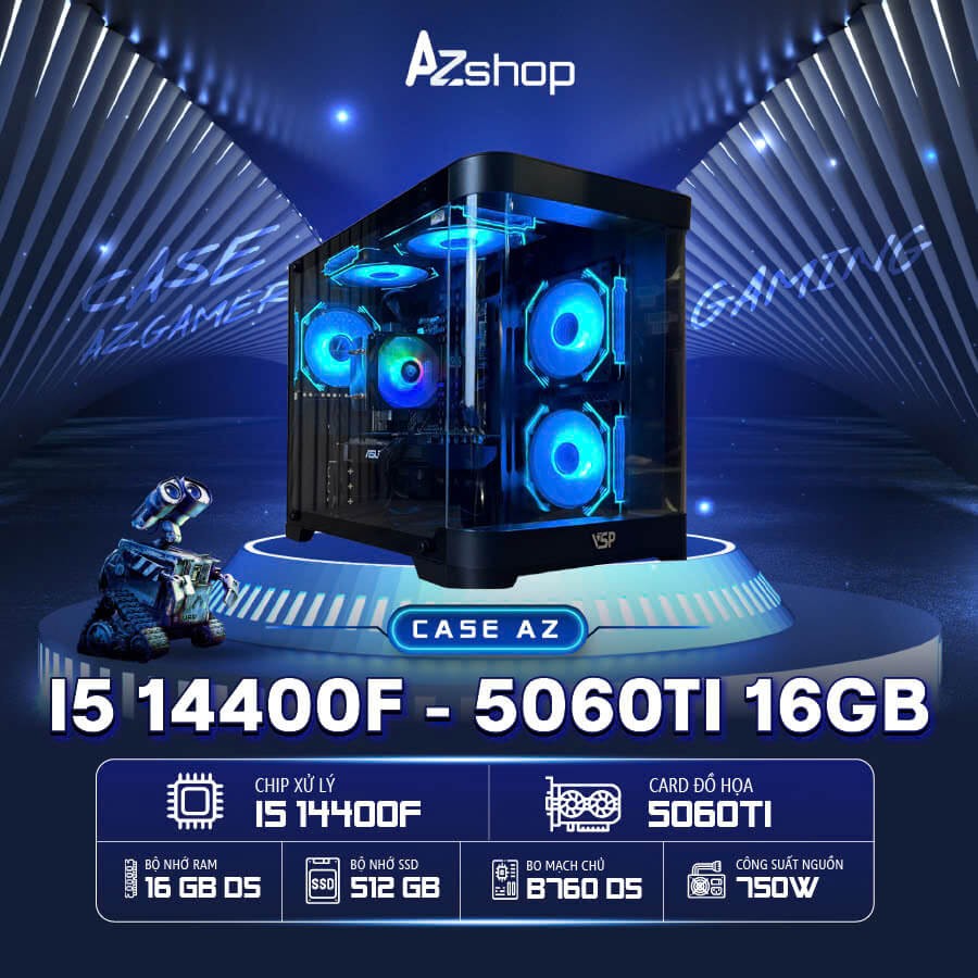🔊𝐂𝐚𝐬𝐞 𝐀𝐳𝐆𝐚𝐦𝐞𝐫 𝐢5 𝟏44𝟎0𝐅 5060Ti 16GB chưa 𝐋𝐂𝐃 !