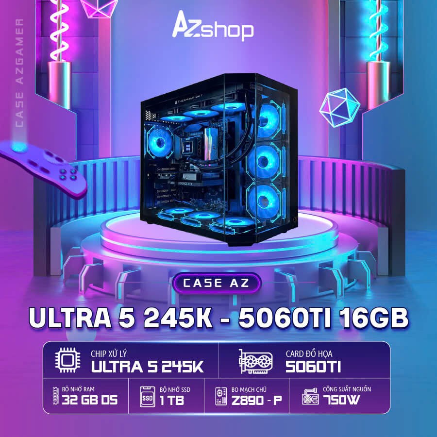 🔊Case Azgamer CPU Ultra 5 245K 5060Ti 16GB !