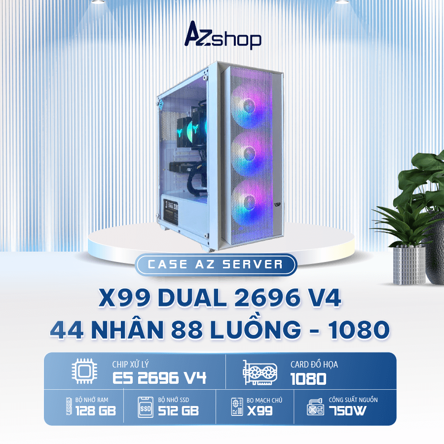 🔊𝐂𝐚𝐬𝐞 𝐀𝐳𝐒𝐞𝐫𝐯𝐞𝐫 𝐗𝟗𝟗 𝟐696 𝐯4 44 Nhân 88 luồng 1080 8gb !
