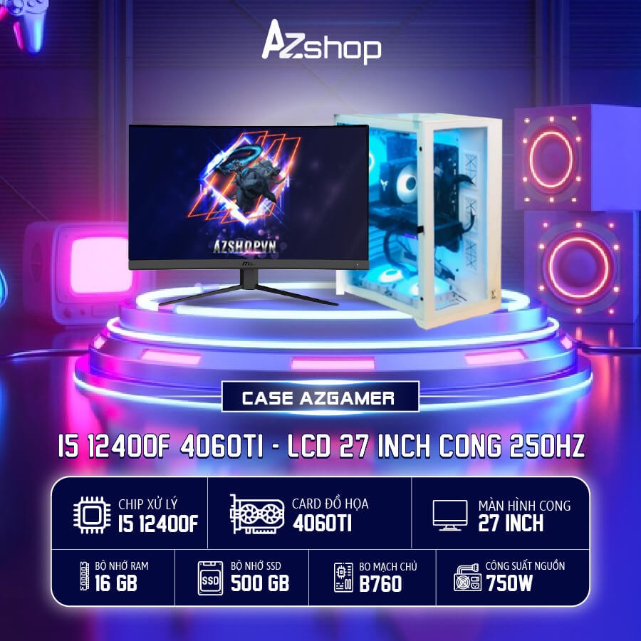 𝐂𝐚𝐬𝐞 𝐀𝐳𝐆𝐚𝐦𝐞𝐫 𝐢5 𝟏2𝟒𝟎𝟎𝐅 4060Ti 8𝐠𝐛 & 27inch 250hz MSI!