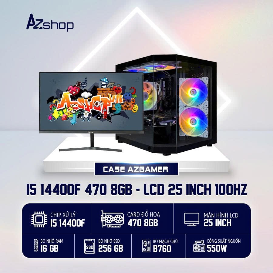 🔊𝐂𝐚𝐬𝐞 𝐀𝐳𝐆𝐚𝐦𝐞𝐫 𝐢5 𝟏44𝟎0𝐅 470  8GB Ram 16gb &LCD 25 INCH 100HZ !