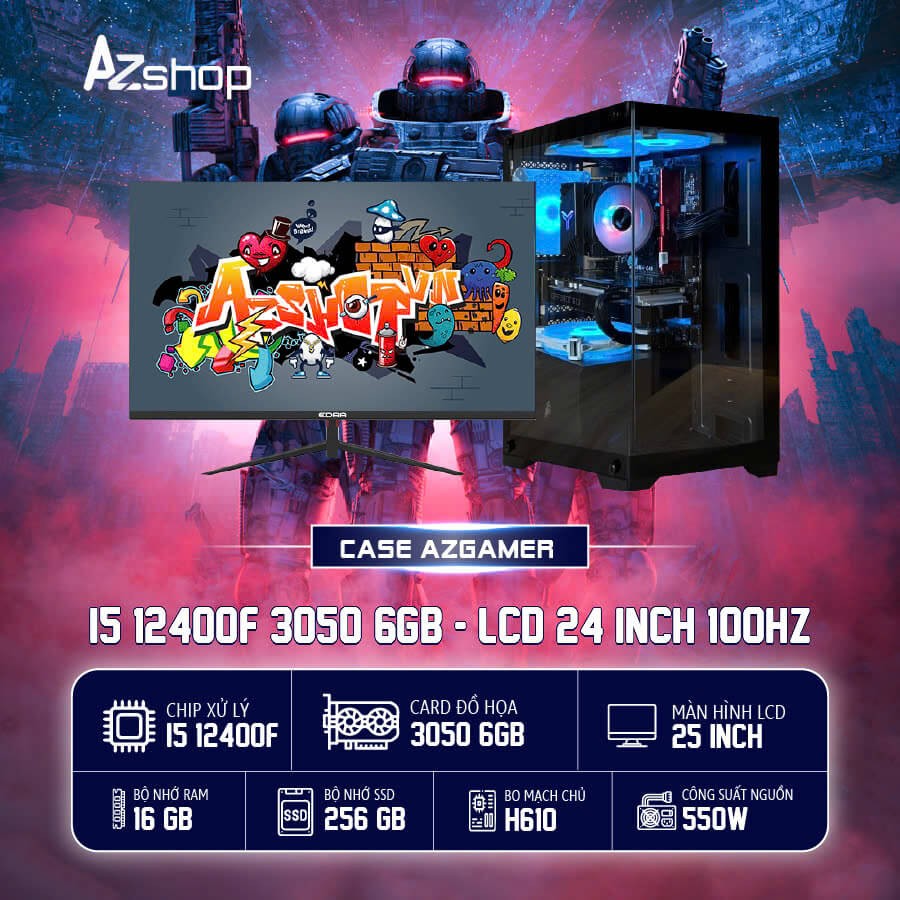 🔊𝐂𝐚𝐬𝐞 A𝐳𝐆𝐚𝐦𝐞𝐫 𝐢𝟓 𝟏2𝟒𝟎𝟎𝐅 𝐕𝐆𝐀 3050 6gb & LCD 24 INCH 100HZ !