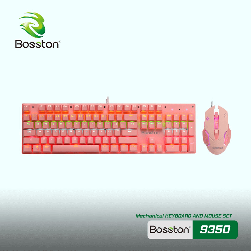 Bộ Phím Chuột Cơ Bosston EK9350 Màu Hồng (Pink)
