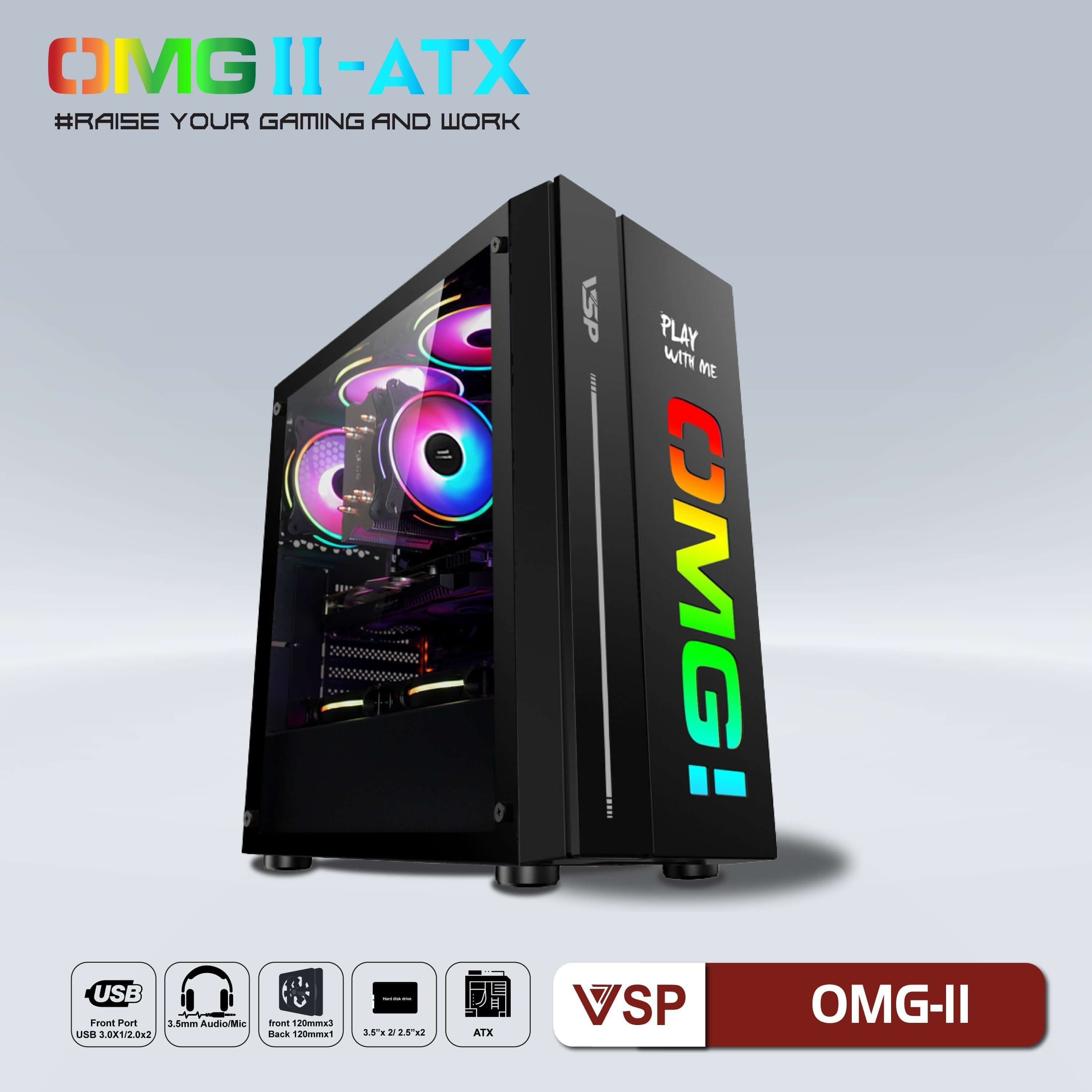 Case Gaming VSP OMG-II Mid Tower (Màu Đen )