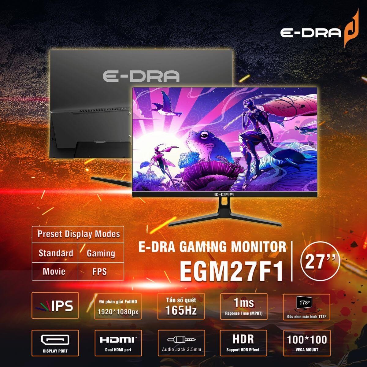 Màn hình Gaming E-DRA EGM27F1 27 inch FullHD 165hz - E-DRA EGM27F1 Gaming Monitor