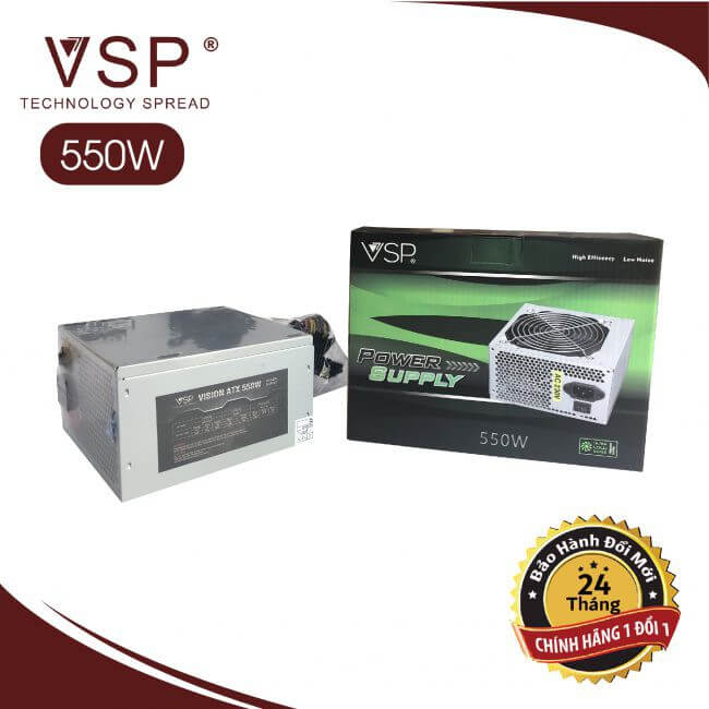 Nguồn máy tính VSP 550W fullbox kèm dây nguồn
